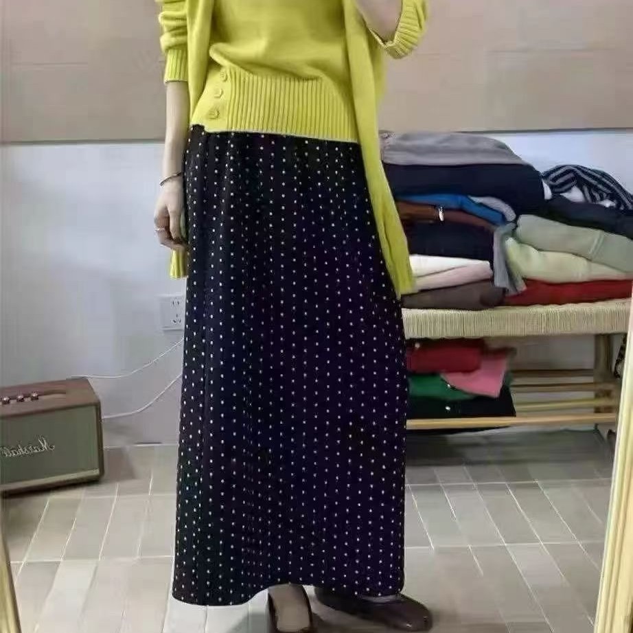 【七号童仓】女装／加厚呢料波点半身裙