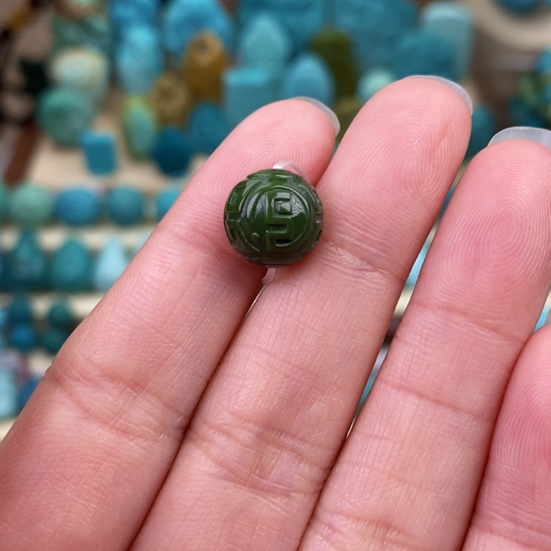 绿松石珠宝奇石未镶嵌10.5mm