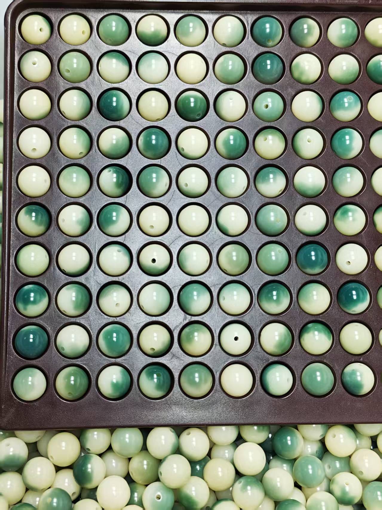绿飘花天然菩提根散珠12mm精品手工DIY文玩串珠