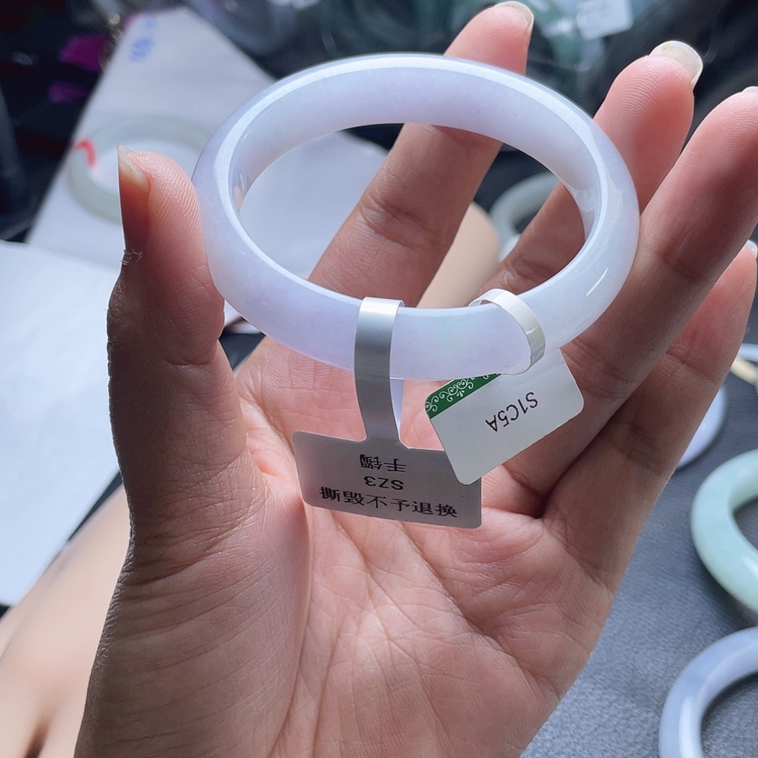 翡翠未镶嵌手镯54贵妃4