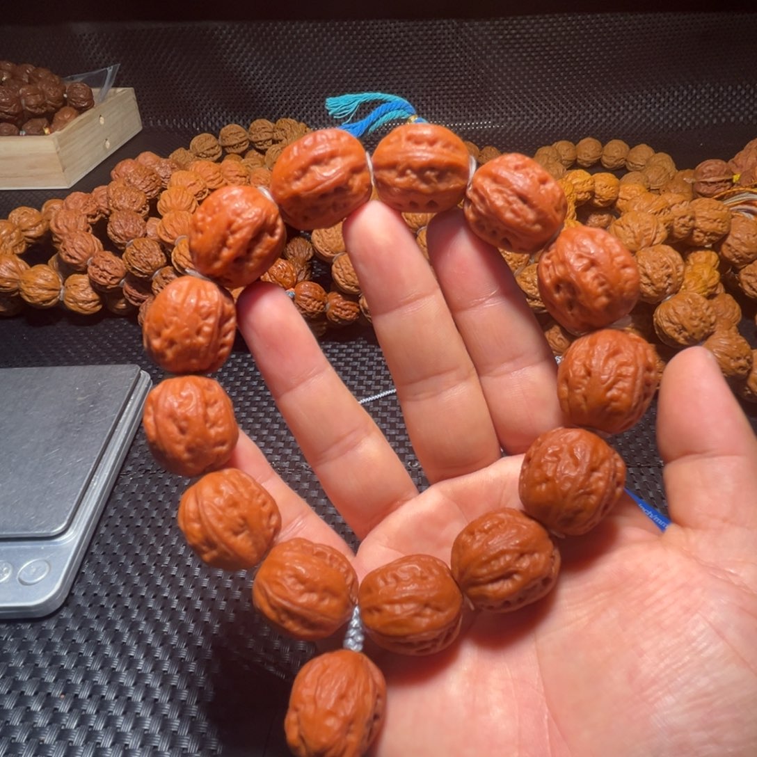 猴头核桃吊坠红皮粗筋18➕