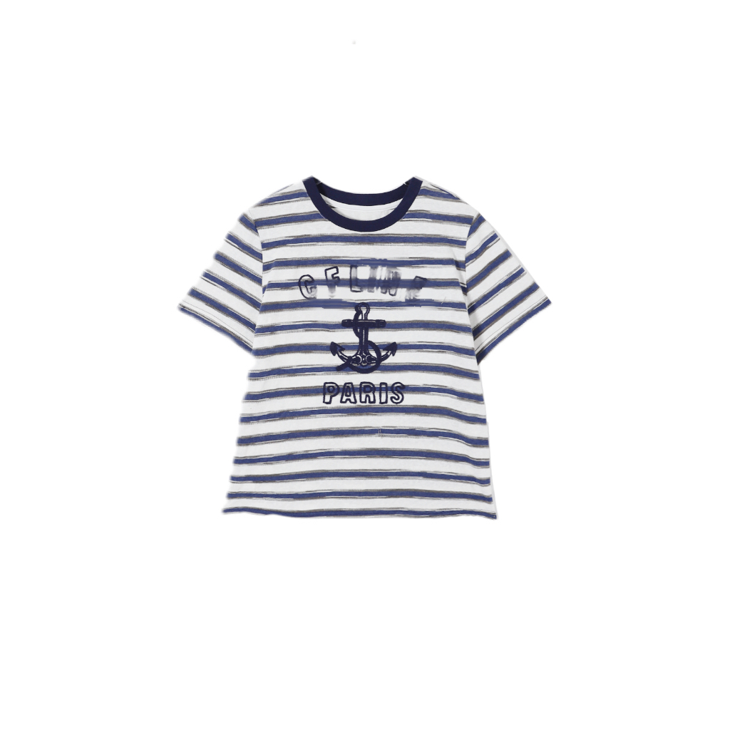 【阿瓜专属】“经典条纹”复古海盗船夏季T恤极简短袖 W61519