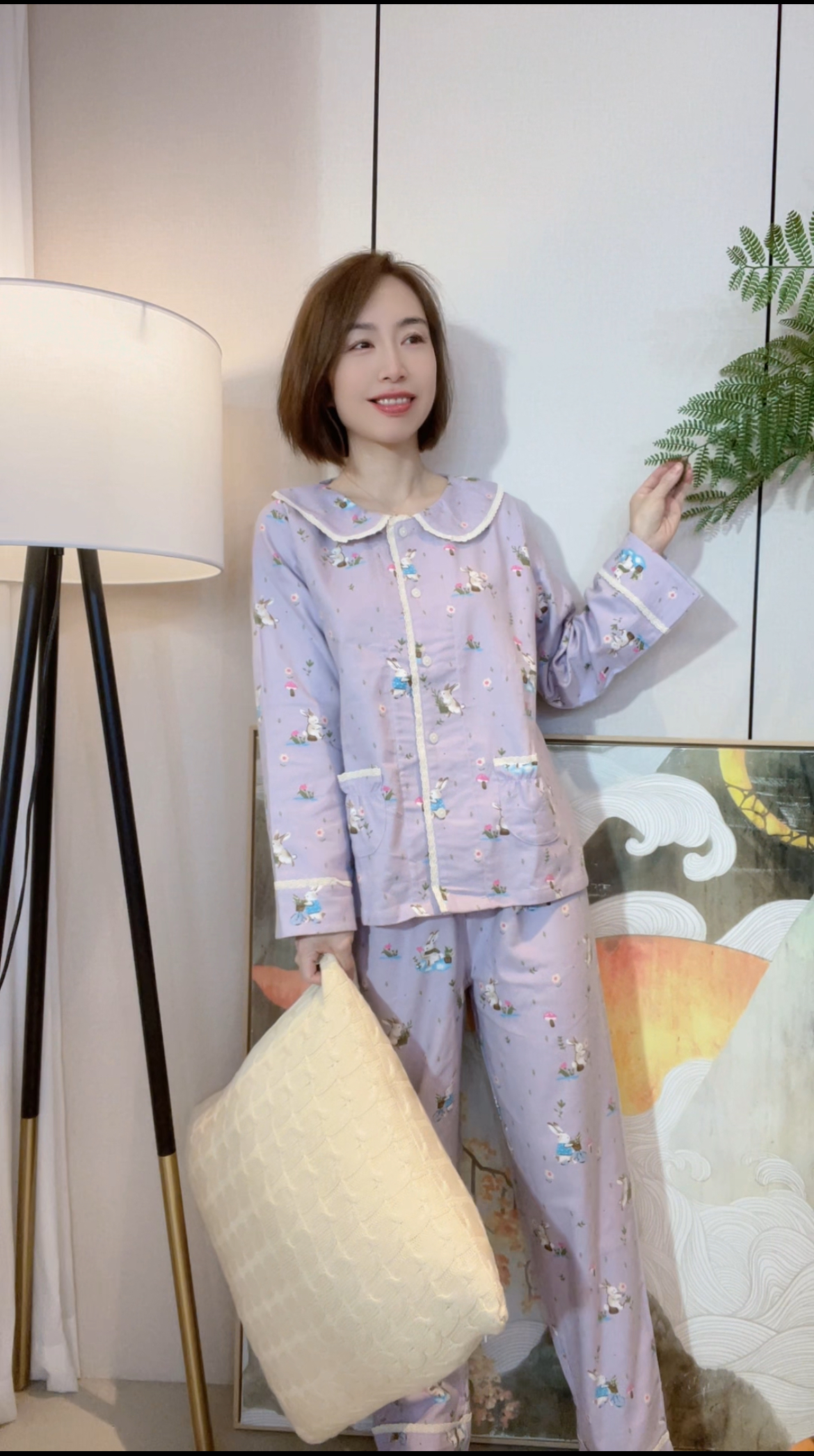 『可悠』春秋纯棉磨毛绒布长袖睡衣套装家居服MY0171