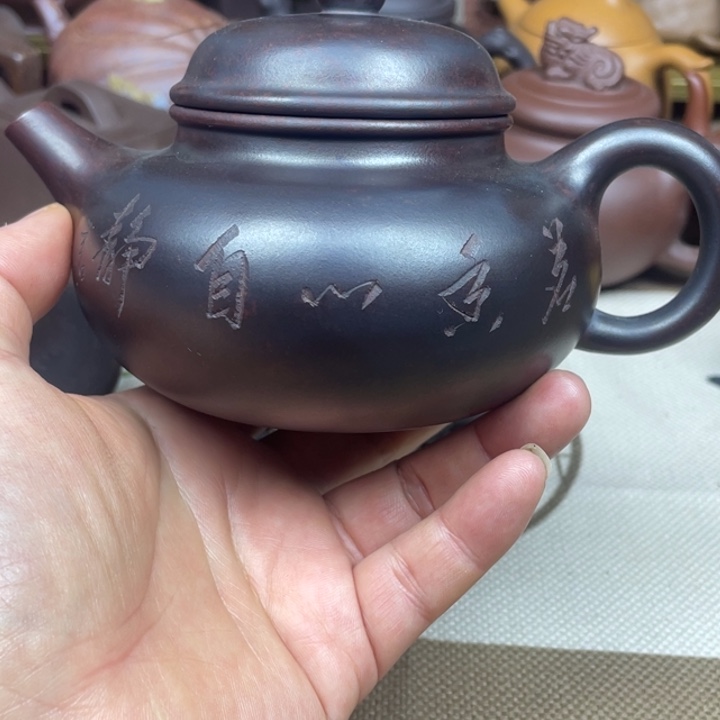紫砂茶壶紫砂壶铁血红砂容天300cc