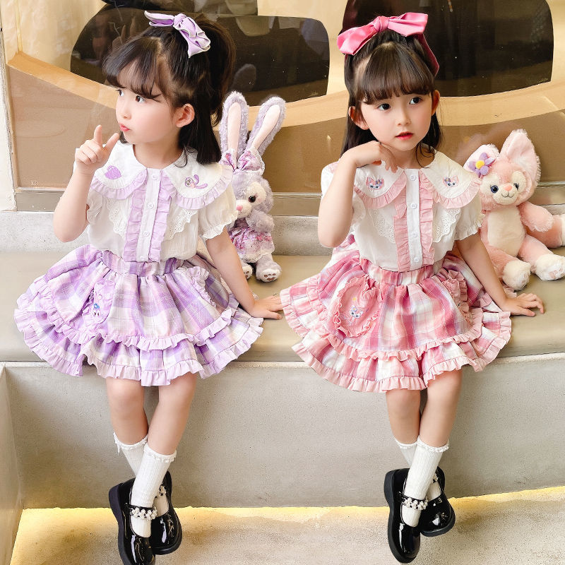 洛丽塔女童公主裙女童网红夏款超萌洛丽塔套装卡通狐狸兔子新款爆