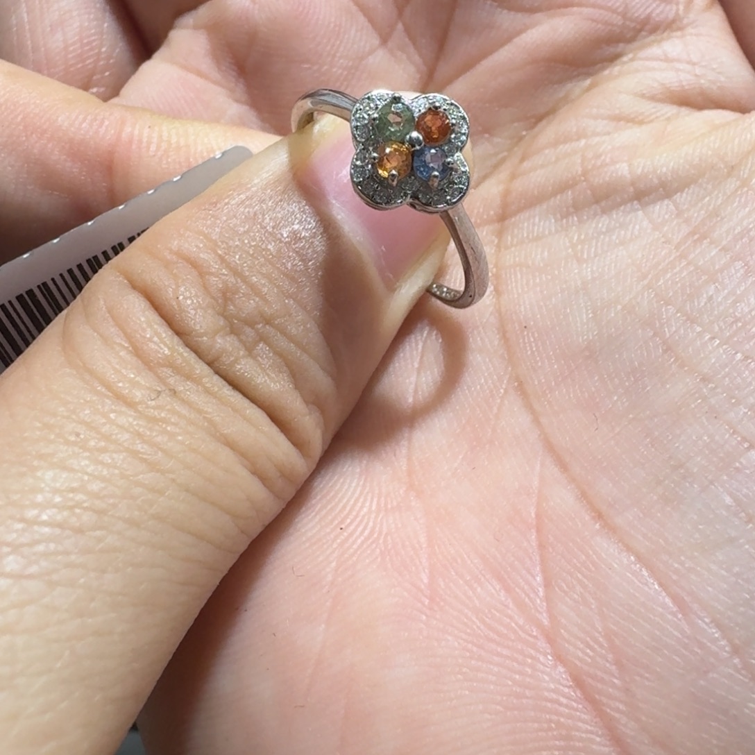 蓝宝石银S925镶嵌戒指