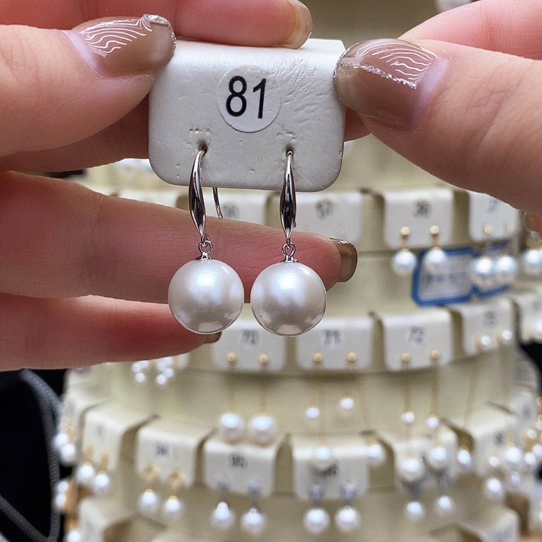 淡水珍珠耳饰银S925镶嵌