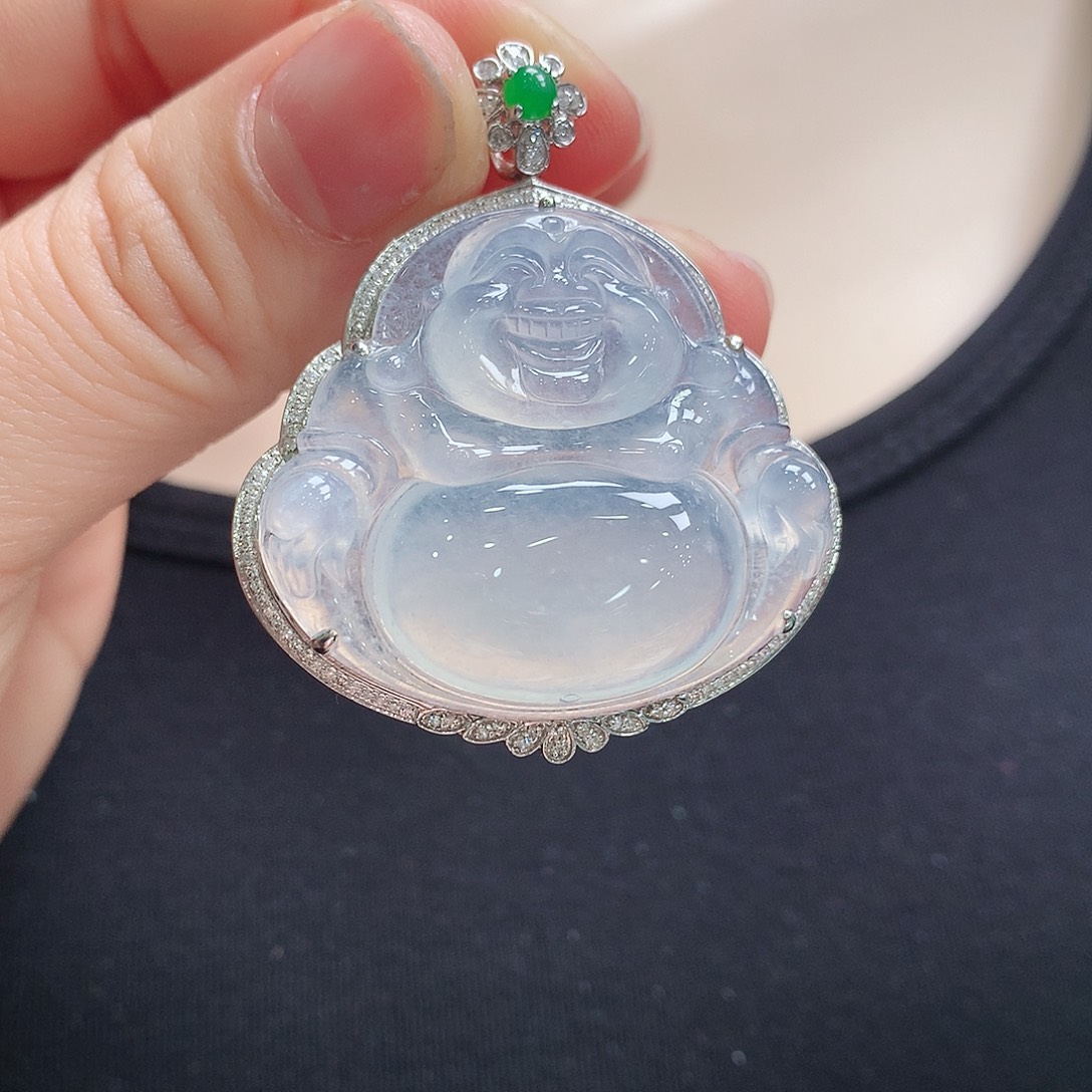 翡翠颈饰18K金镶嵌?****?佛公