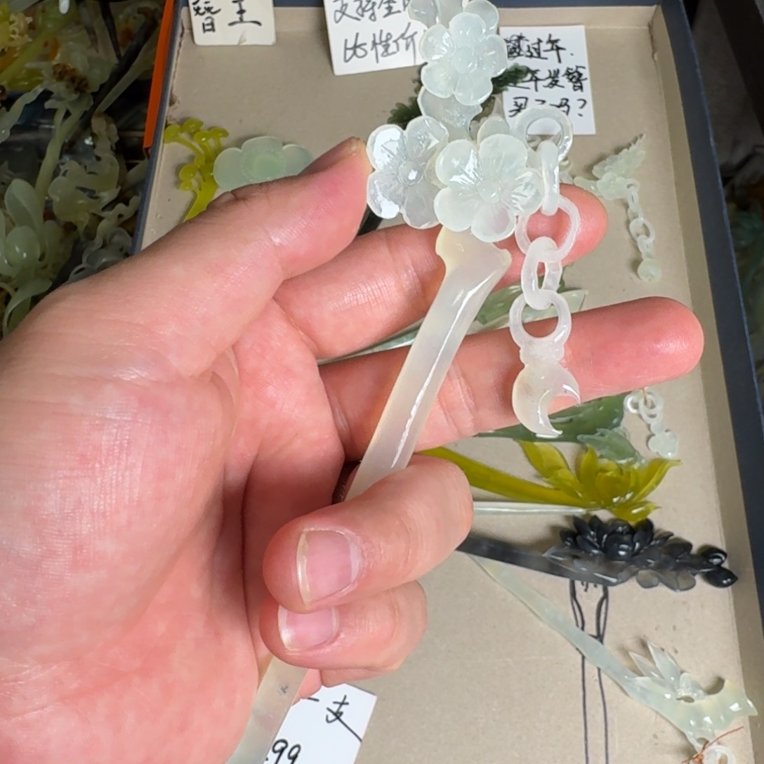 岫玉发饰未镶嵌岫玉发簪就是好看