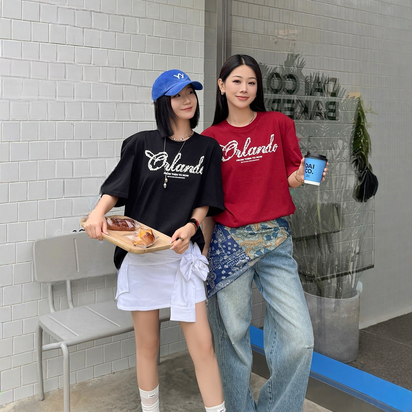 现货【YC早秋两色T】25早秋小众设计师款宽松立体字母短袖圆领T恤女