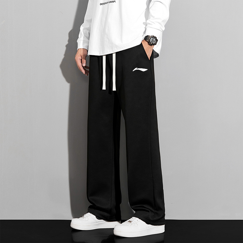 李LN宁运动裤男秋季新款休闲宽松青少年卫裤跑步百搭潮流直筒长裤