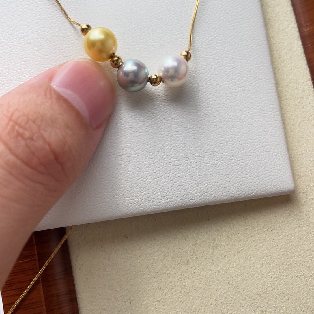 18K金镶嵌项链海水珍珠