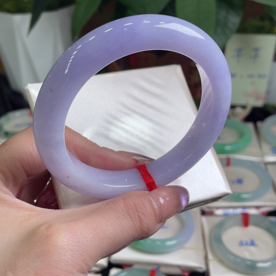 翡翠未镶嵌手镯紫霞仙子58正圈9