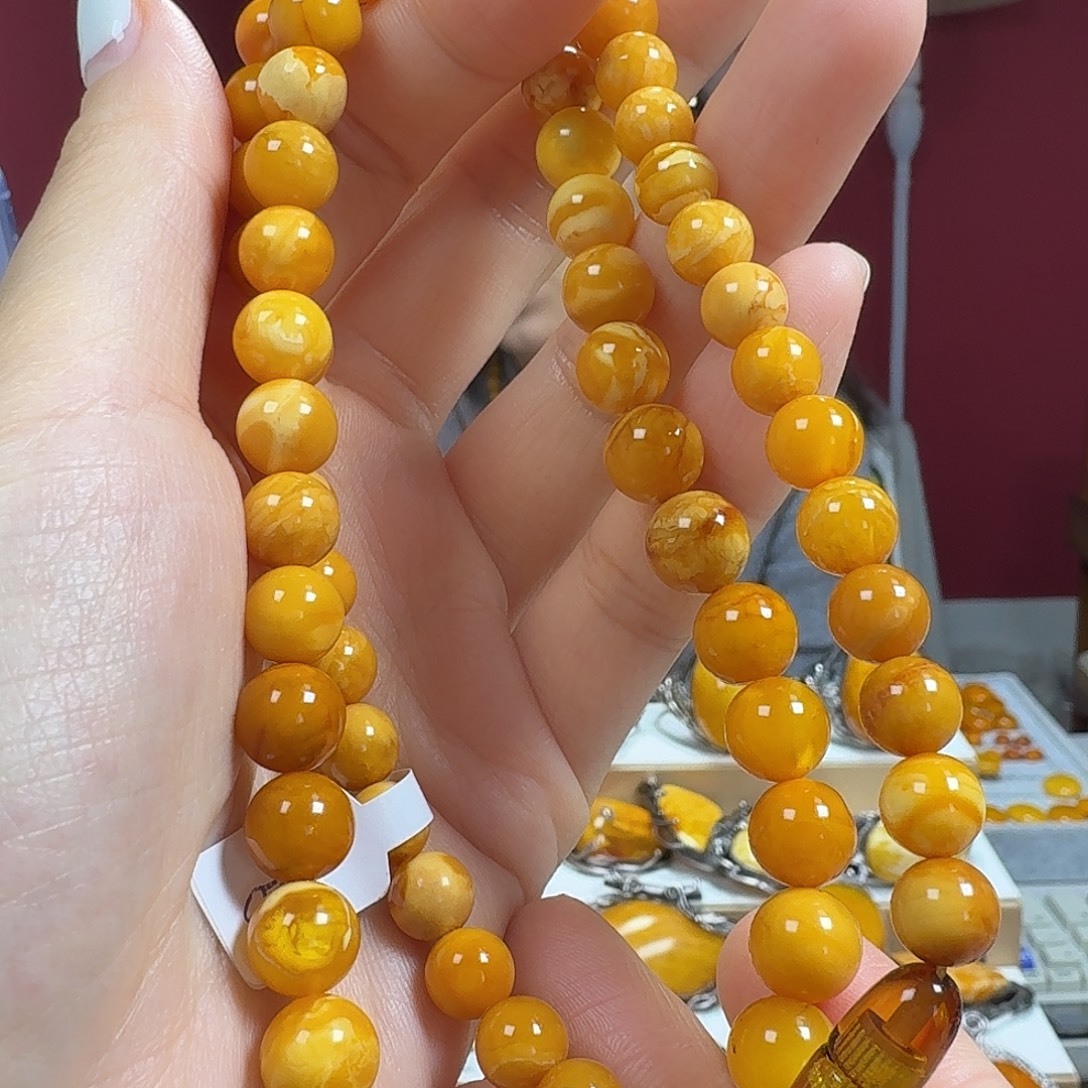 蜜蜡未镶嵌颈饰项链