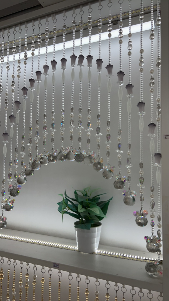 七彩灰白珍珠璀璨帘 定制珠帘