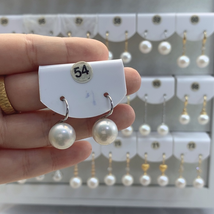 淡水珍珠耳饰银S925镶嵌