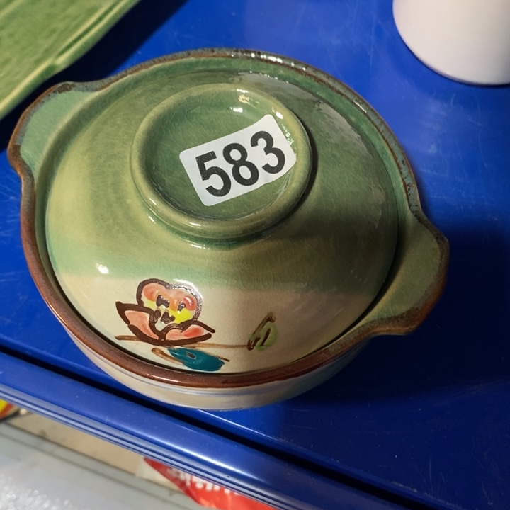 瓷片手绘樱花盖碗饭盒微瑕疵