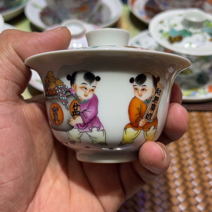 纯手绘精品盖碗杯