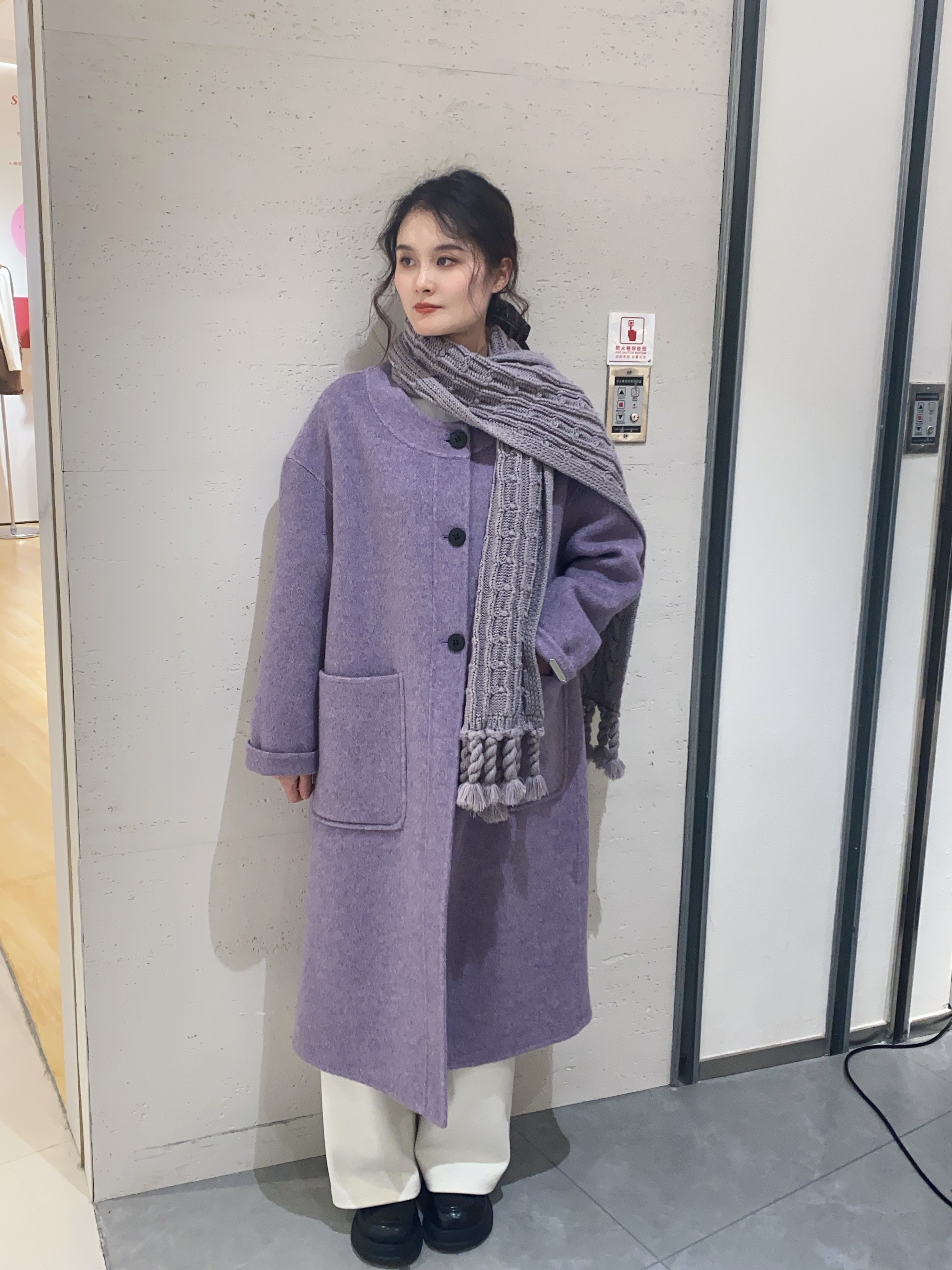 麦田玫瑰【107242】围巾山羊绒大衣