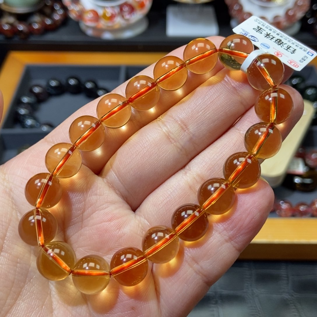 黄水晶手链10➕mm未镶嵌水晶