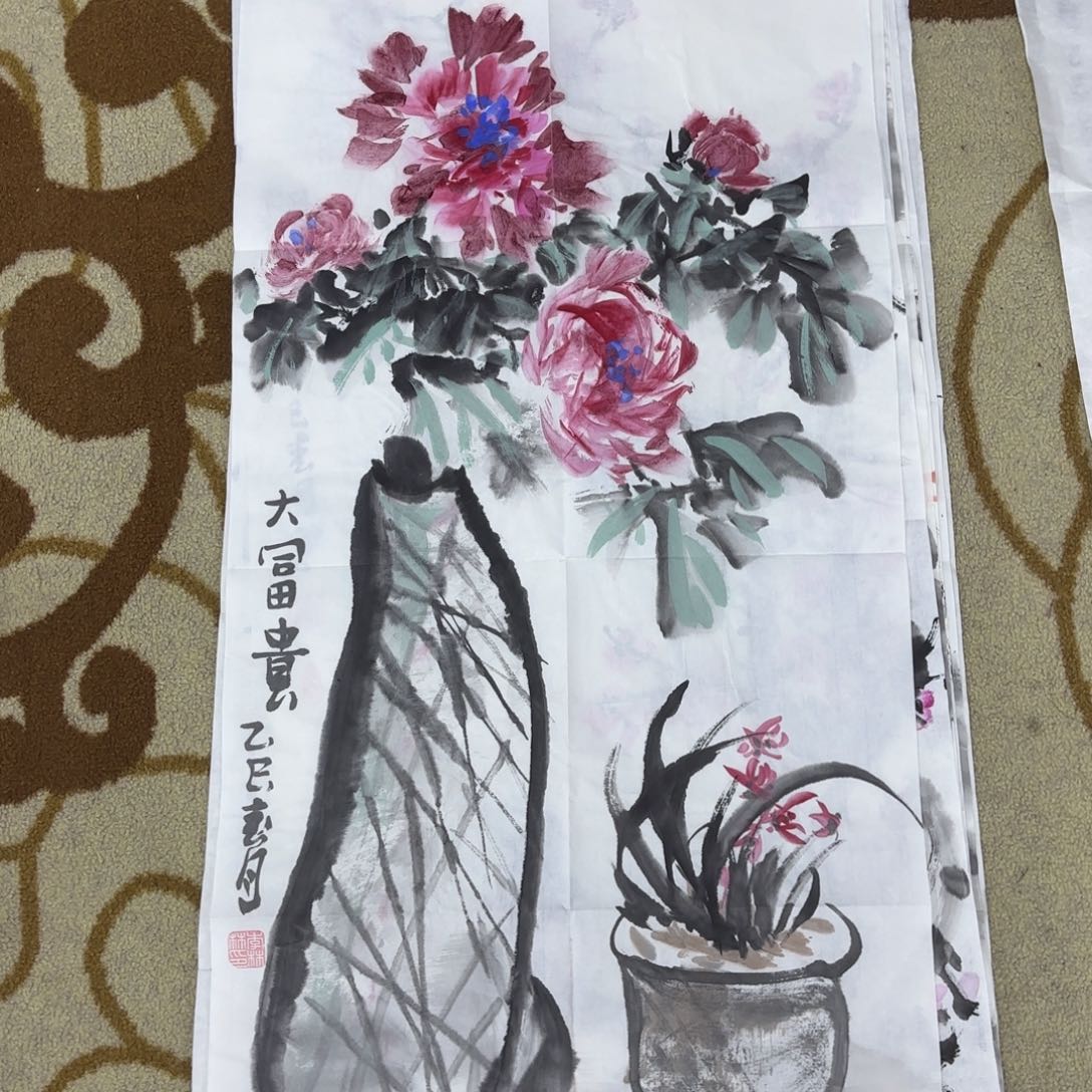 国画三尺花鸟花鸟林林赵