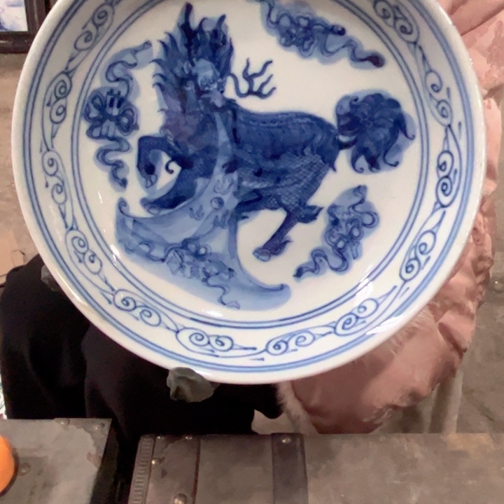 摆件陶景德镇高温瓷单色釉盘子