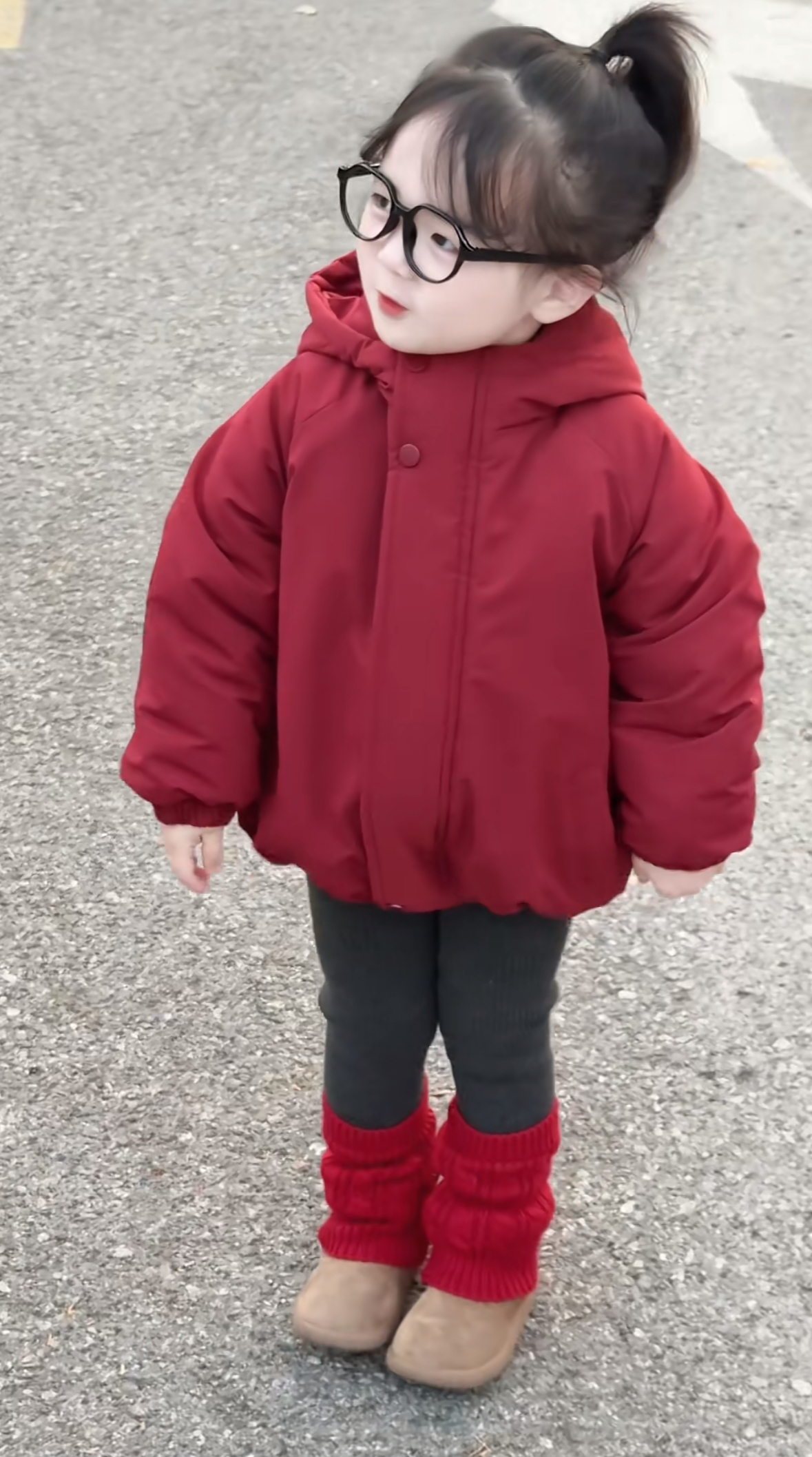 宝宝冬季棉服红色外套男女童派克服新款冬季童装新年拜年服厚棉袄