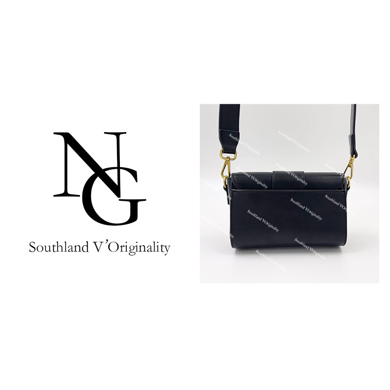 NG/18CM原创私定真皮包1171-单肩方腰包蒂-黑