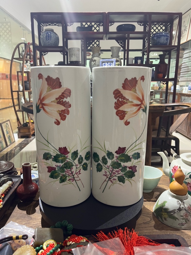 一枝花帽桶摆件包老保真