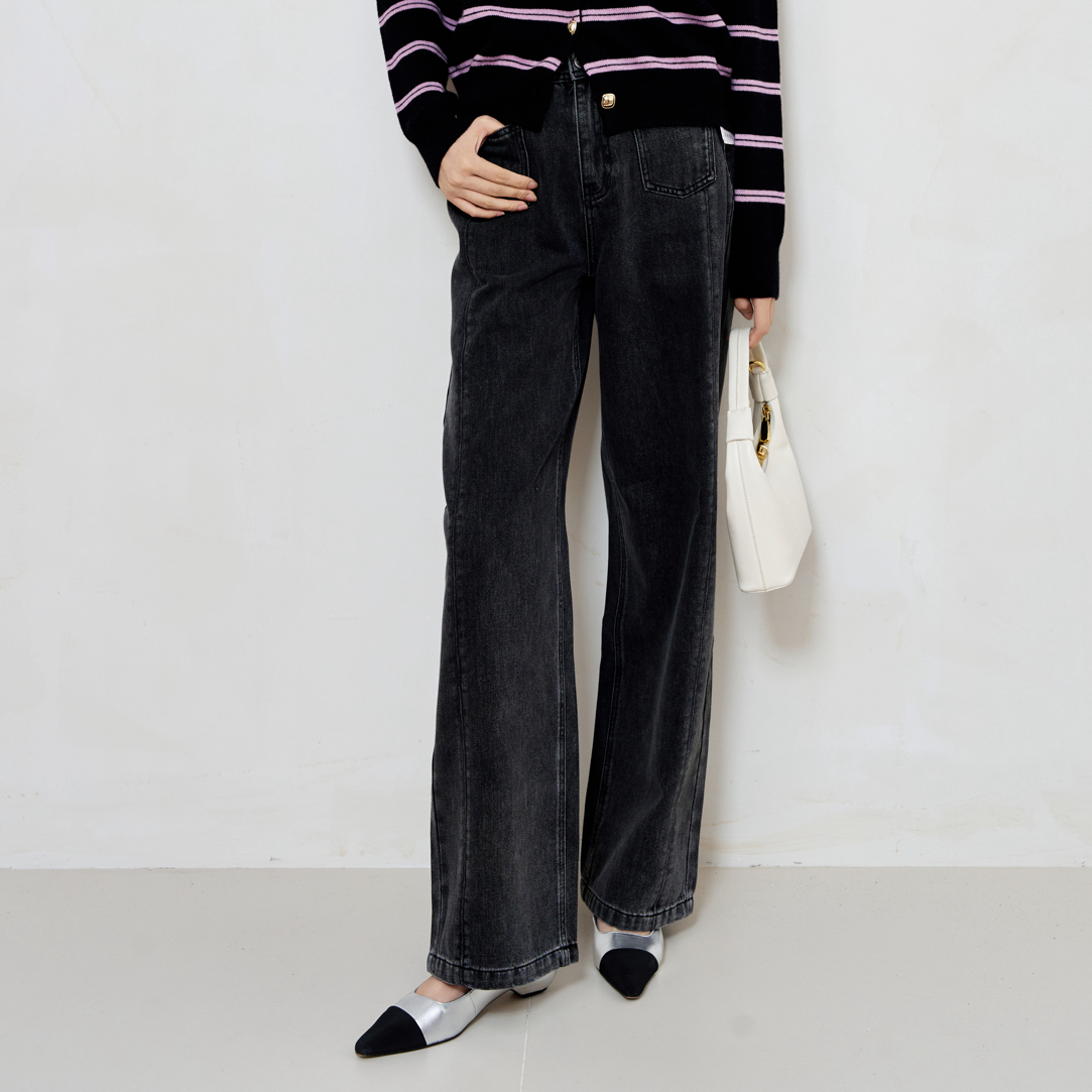 俪妍[LIVELY.YAN]25秋季灰色直筒裤