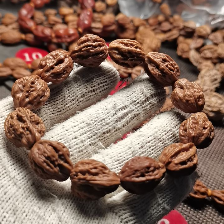 文玩核桃手串金**币东北秋子异型籽20