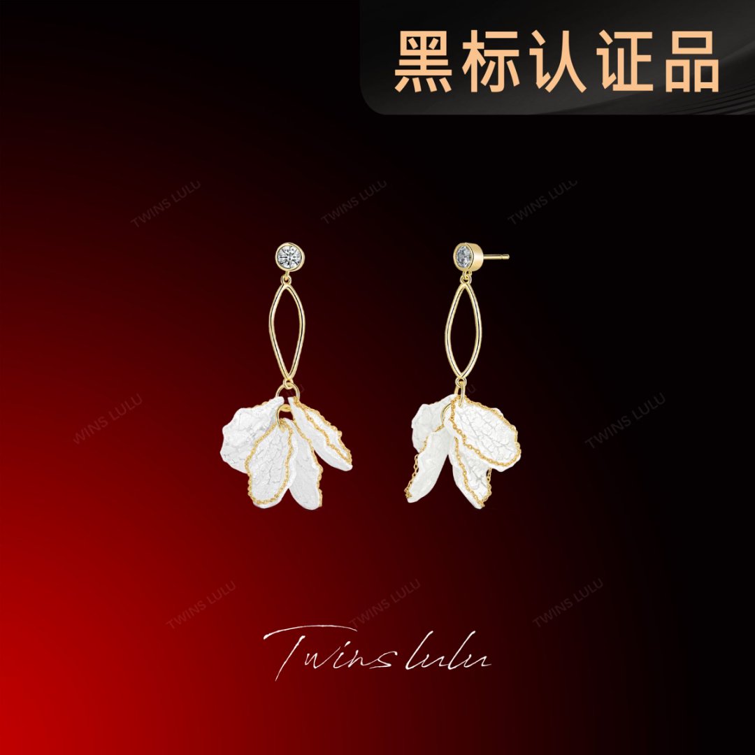 TWINS LULU镀k金小众复古高级感浪漫气质花瓣耳环夏上新TSL1771