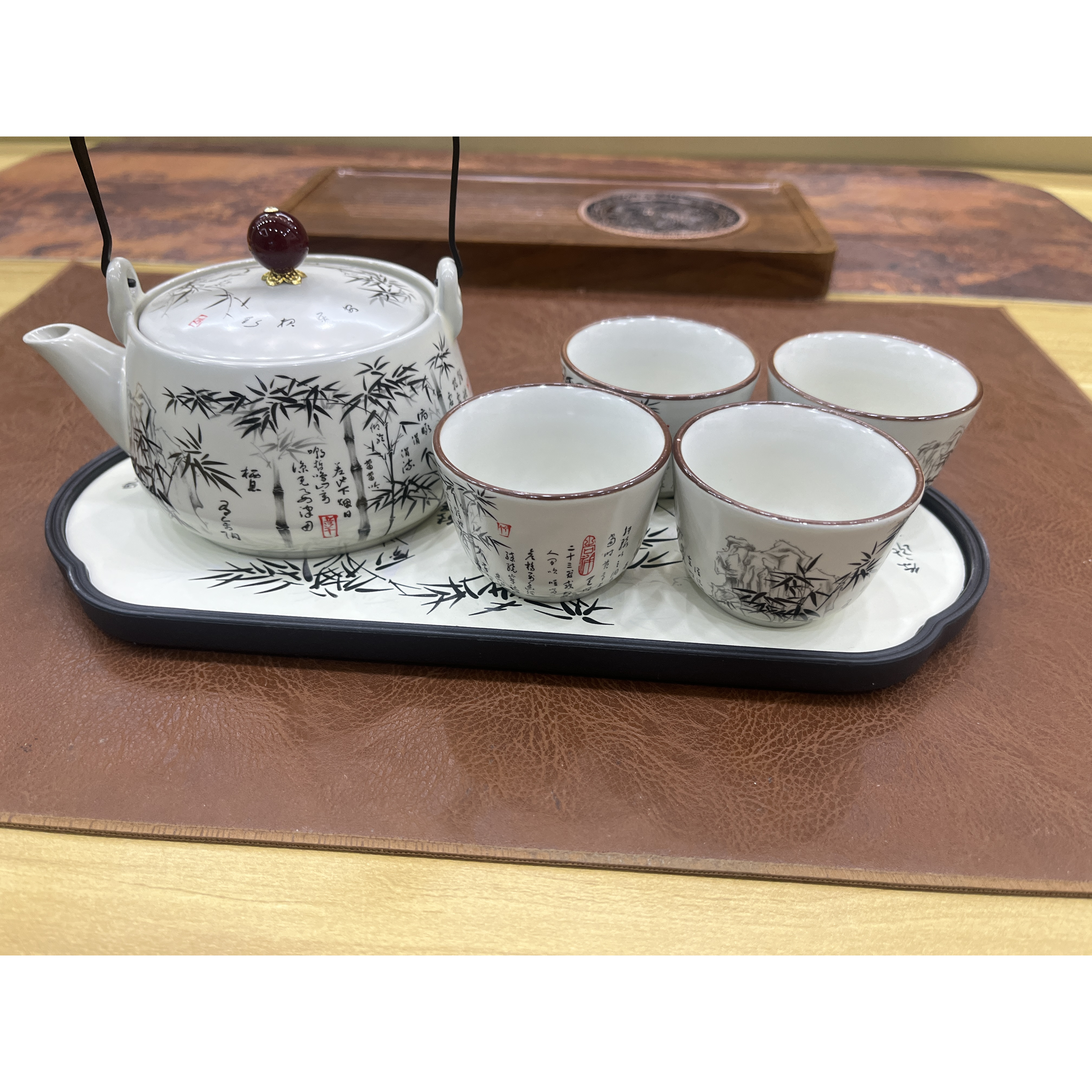竹韵-提梁壶一壶四杯+茶盘@ZHZ372