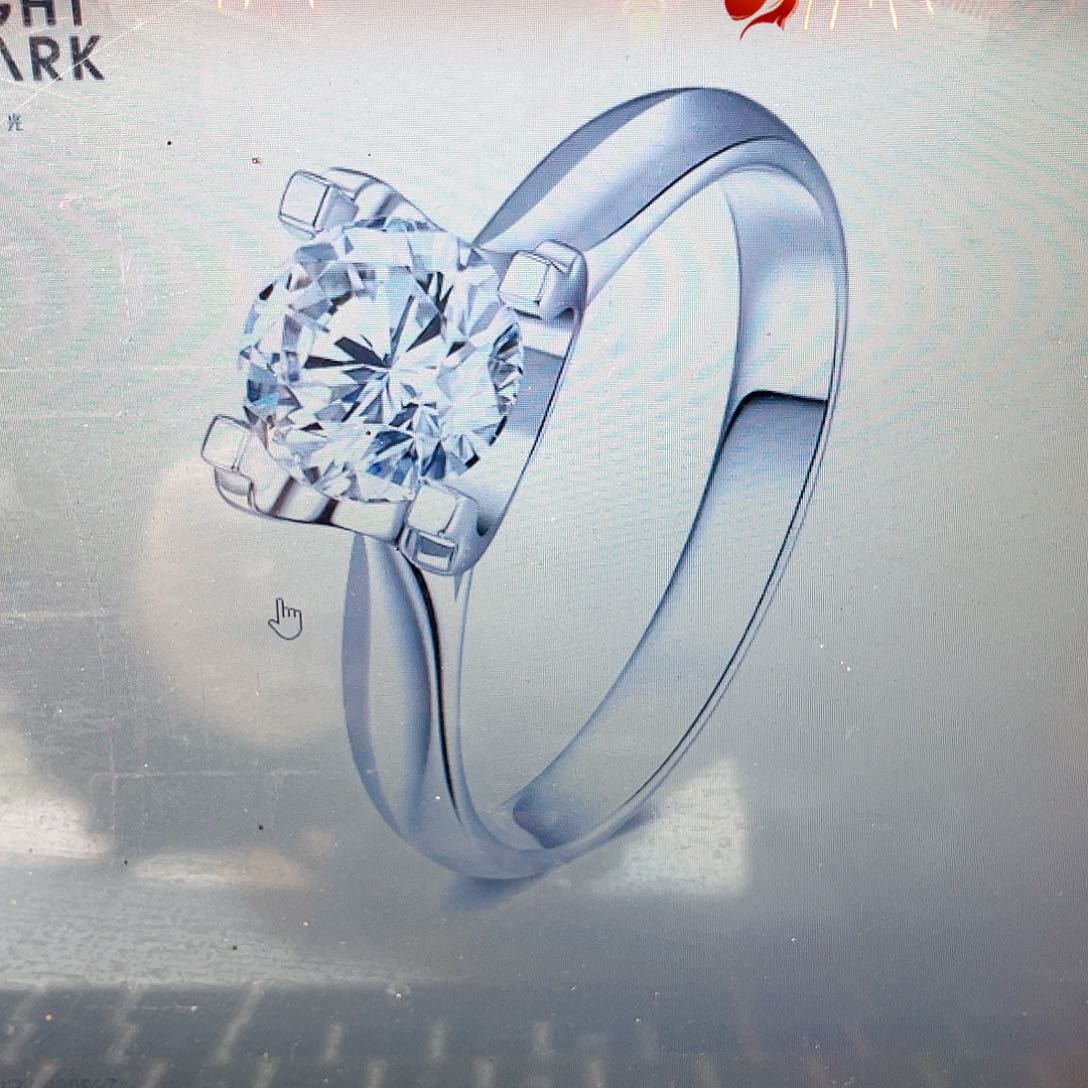 实验室培育钻石18K金镶嵌1.04D-E/SI，15