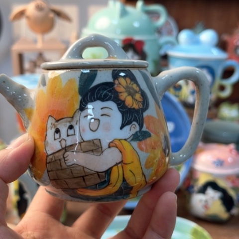 炉景德镇釉下手绘陶瓷 