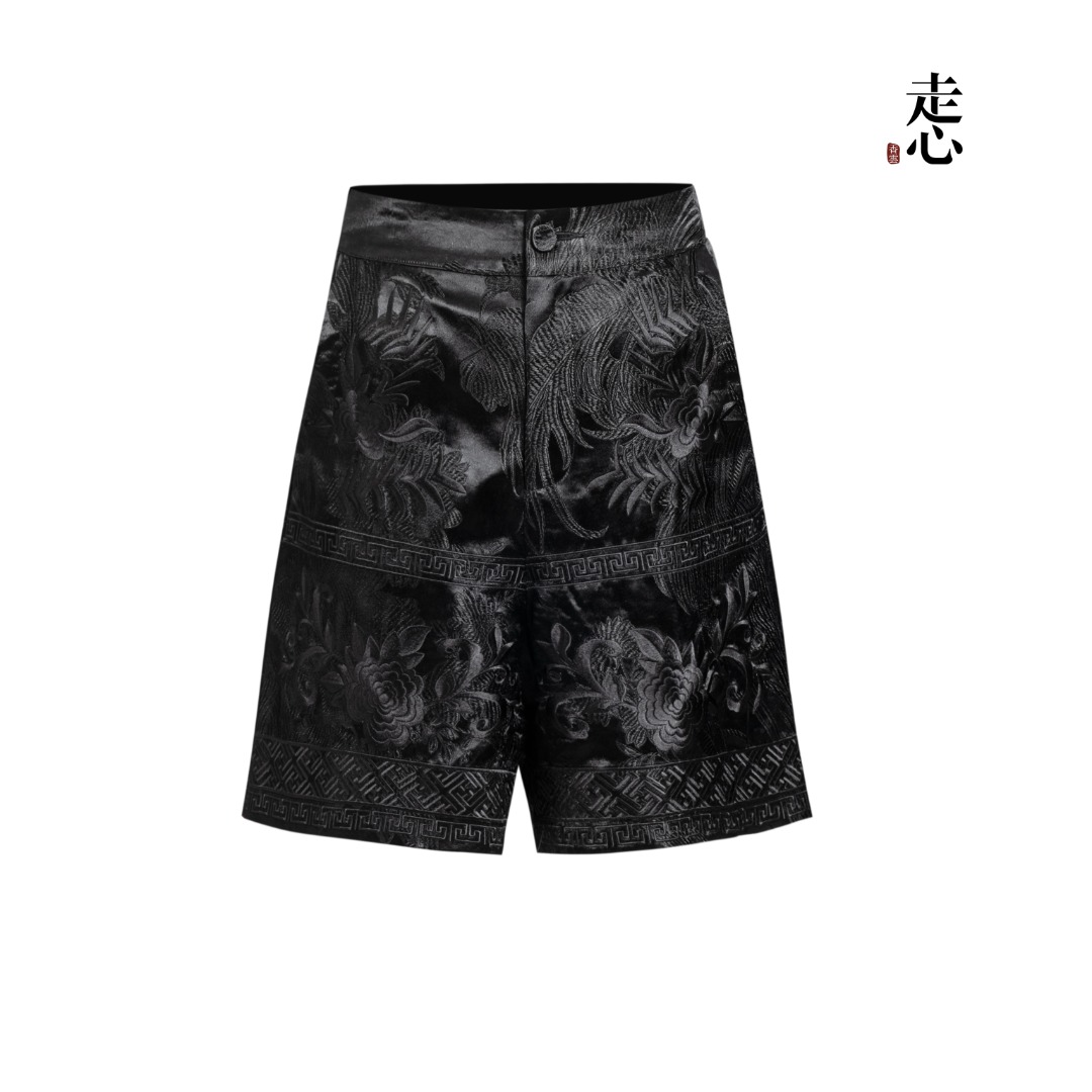 【走心非遗】凤穿牡丹 短裤25ZKZ5353