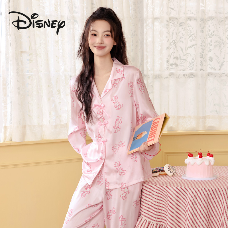 Disney/迪士尼秋季新款女款长袖长裤舒适可外出睡衣家居服套装