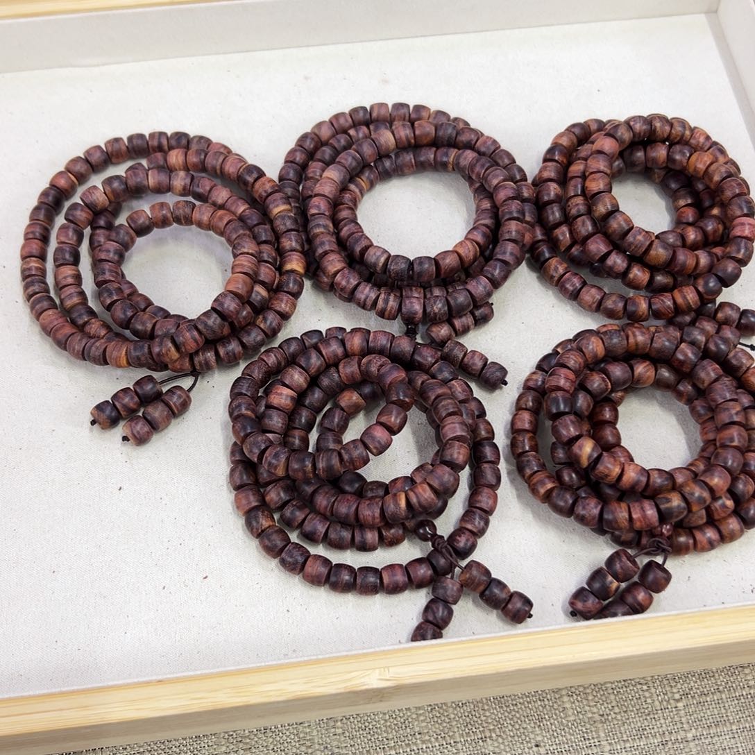 黄花梨/降香黄檀手串/手链8mm直切初抛无胶无腊