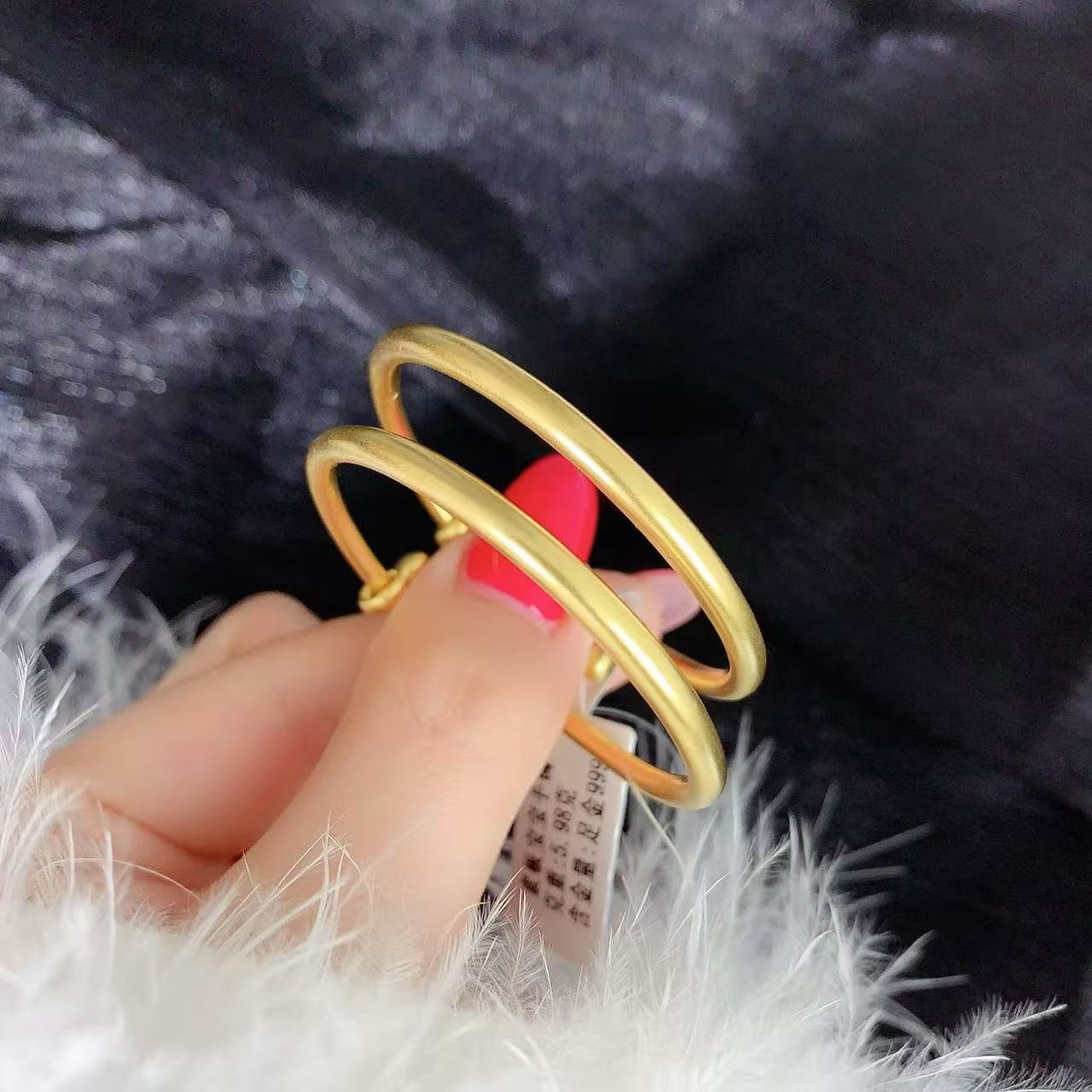 【伟新源】足金999 硬金工艺 素板宝宝推拉手镯（多样性发一）
