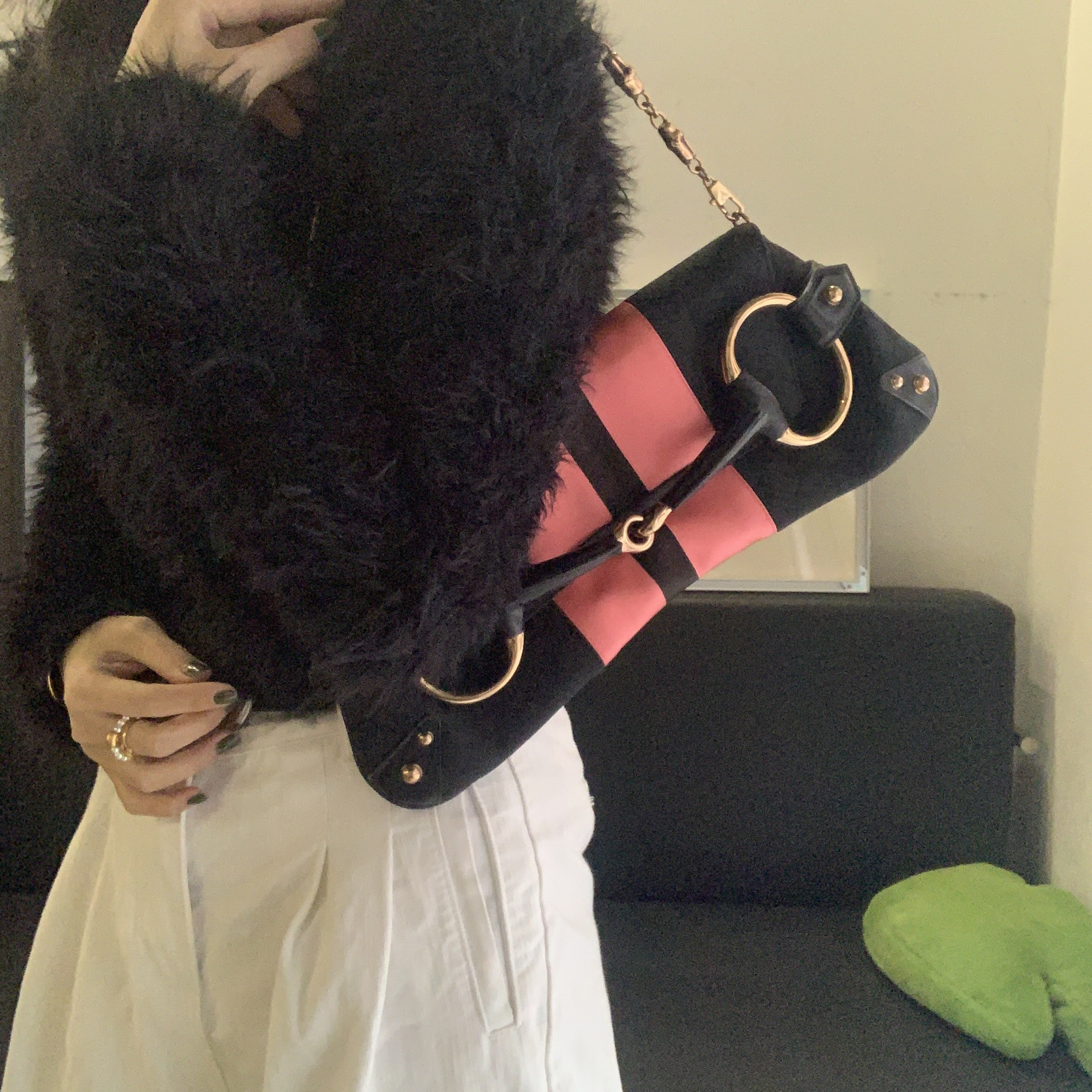 95新 GUCCI/古驰 7 秀款马衔扣单肩包