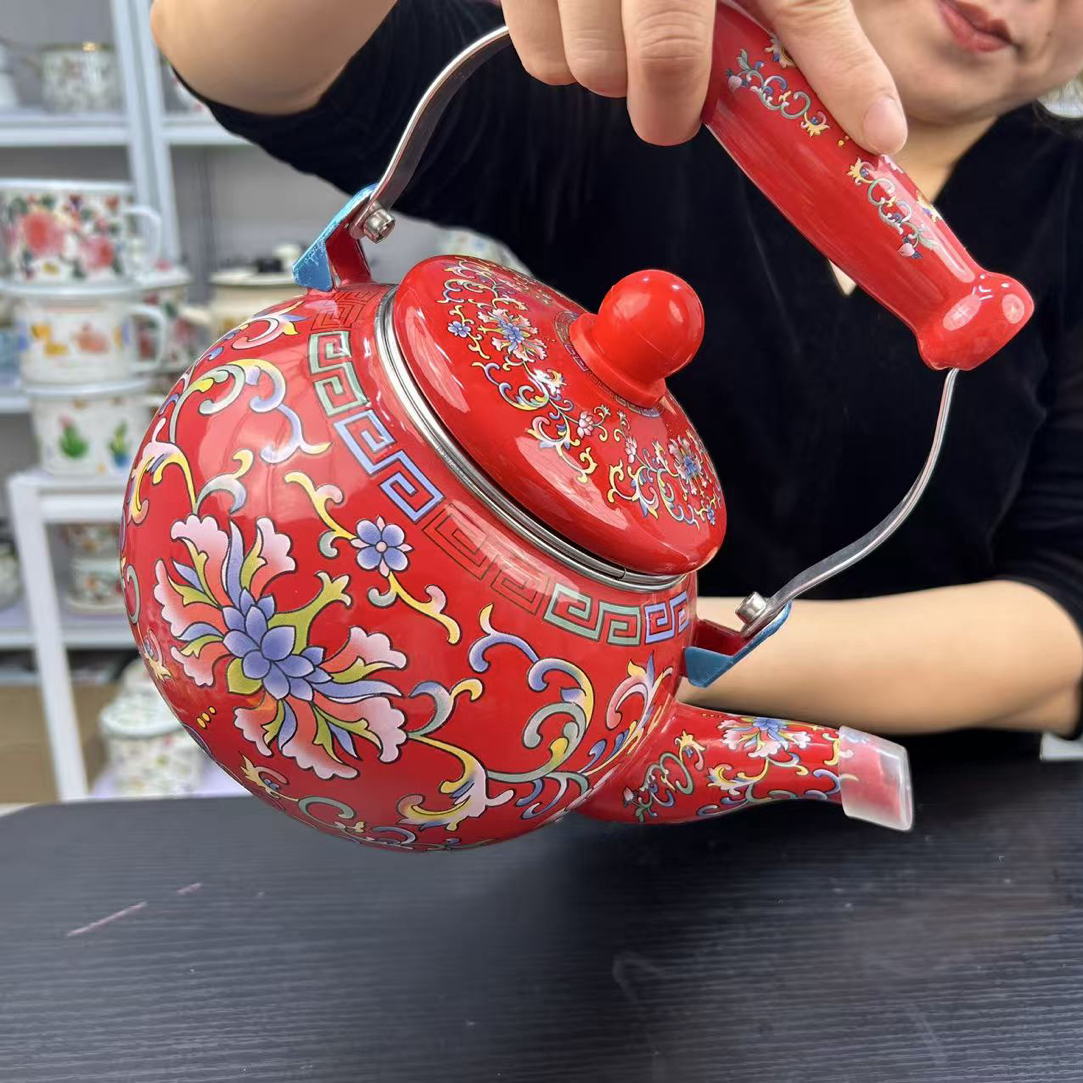 珐琅搪瓷特厚烧水壶电陶炉燃气灶电磁炉通用2.5L大容量带滤网养生