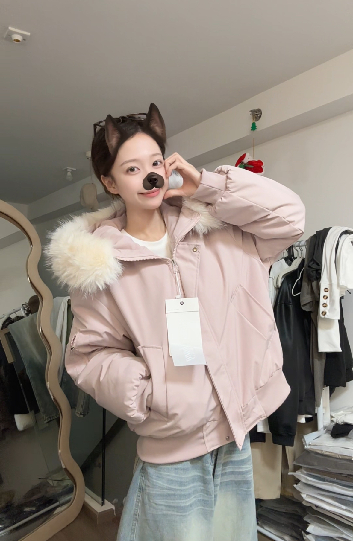 【一一专属定制】冬季最新美式大毛领连帽休闲加厚派克服25109