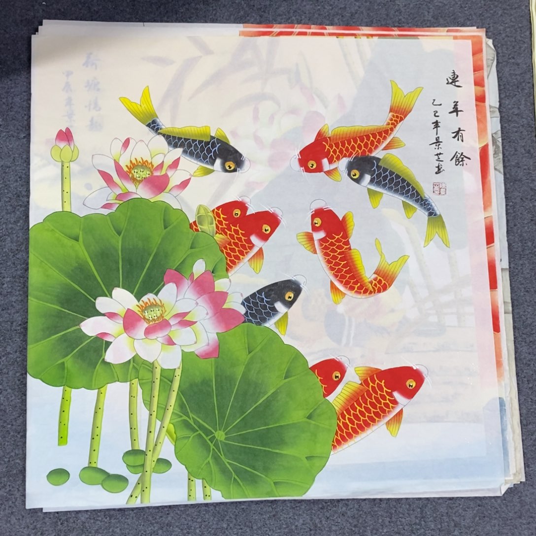 国画尺寸68✖️68工笔斗方手绘画