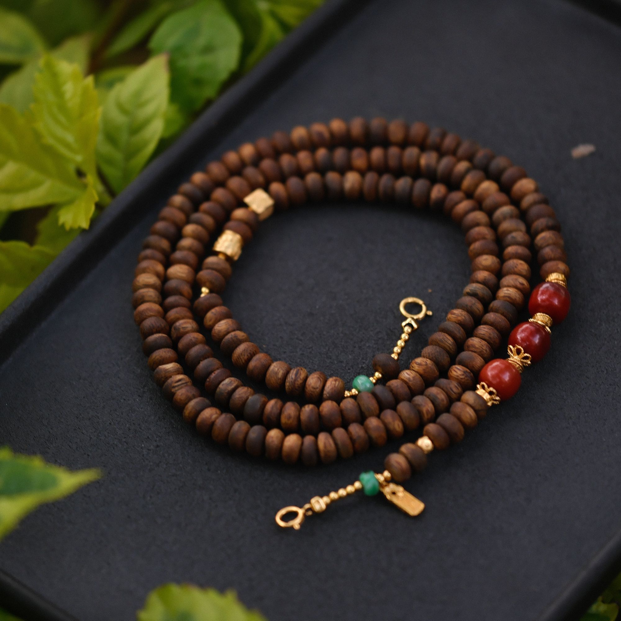 【沐姐珠宝】天然沉香苹果珠多功能链-799