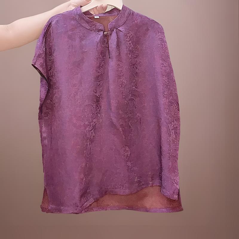 6087-绫罗-短袖常规款T恤女士宽松夏季复古