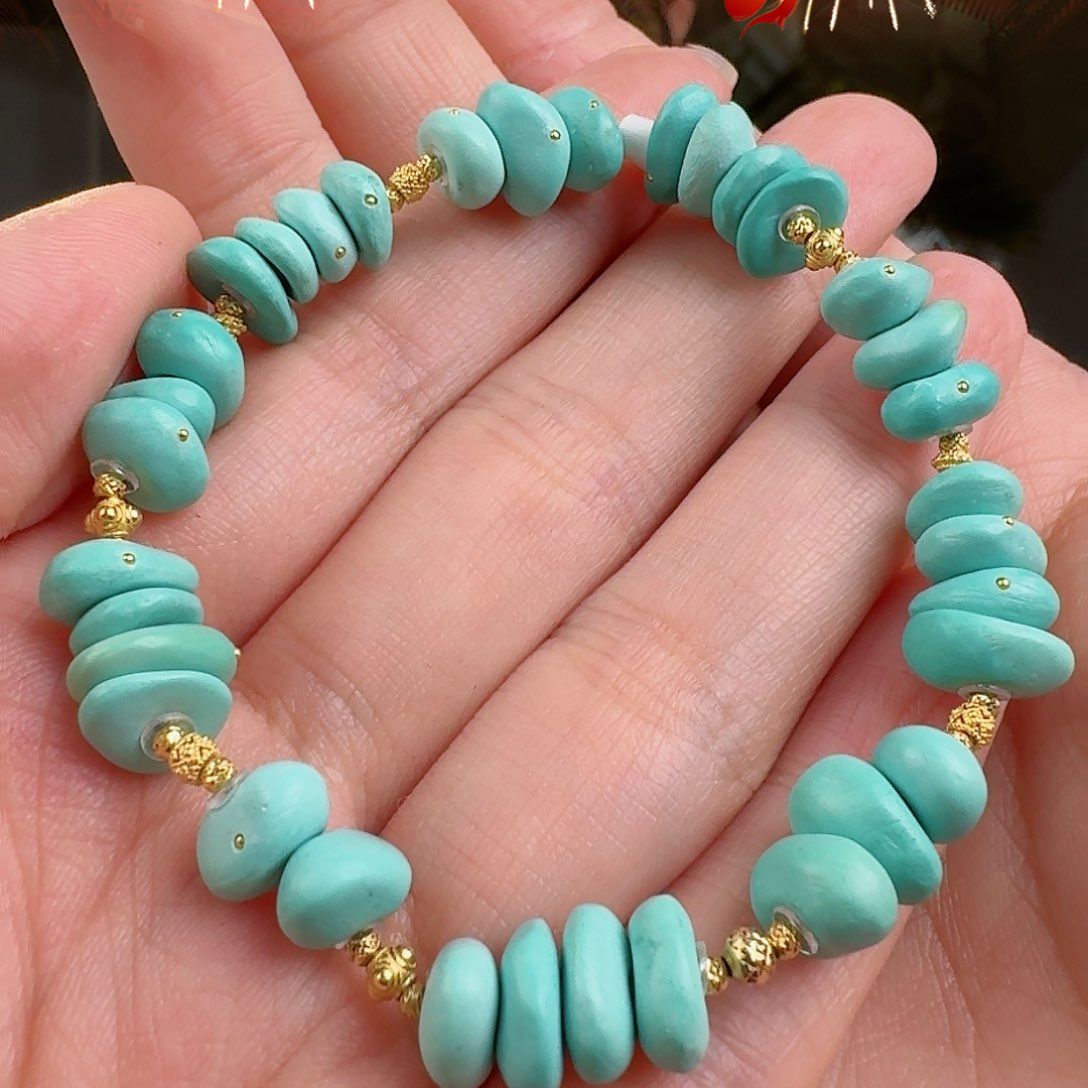 绿松石珠宝奇石18K金镶嵌