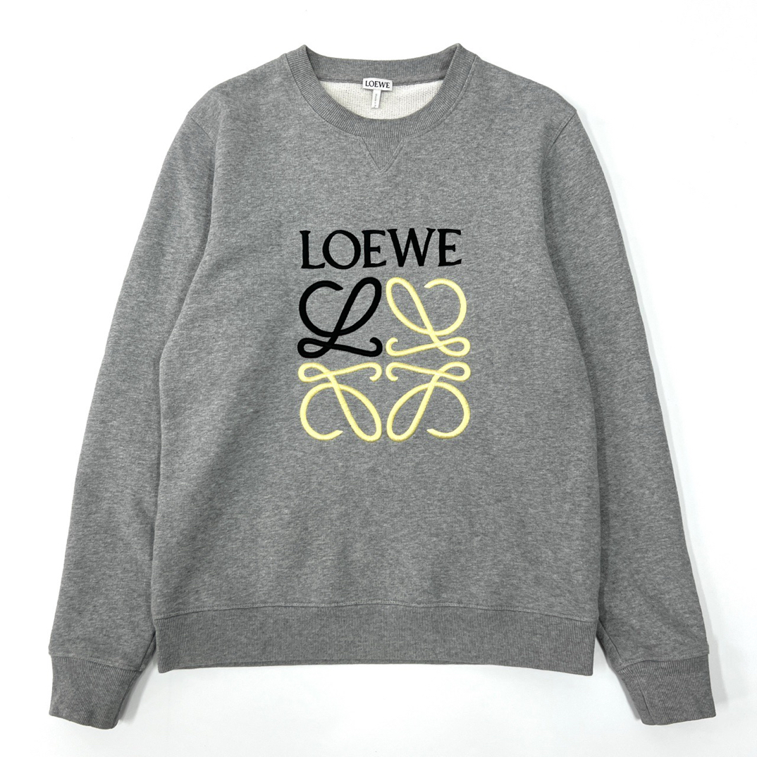 95新 LOEWE/罗意威 胸前刺绣logo灰色长袖圆领卫衣 S码/8631/    