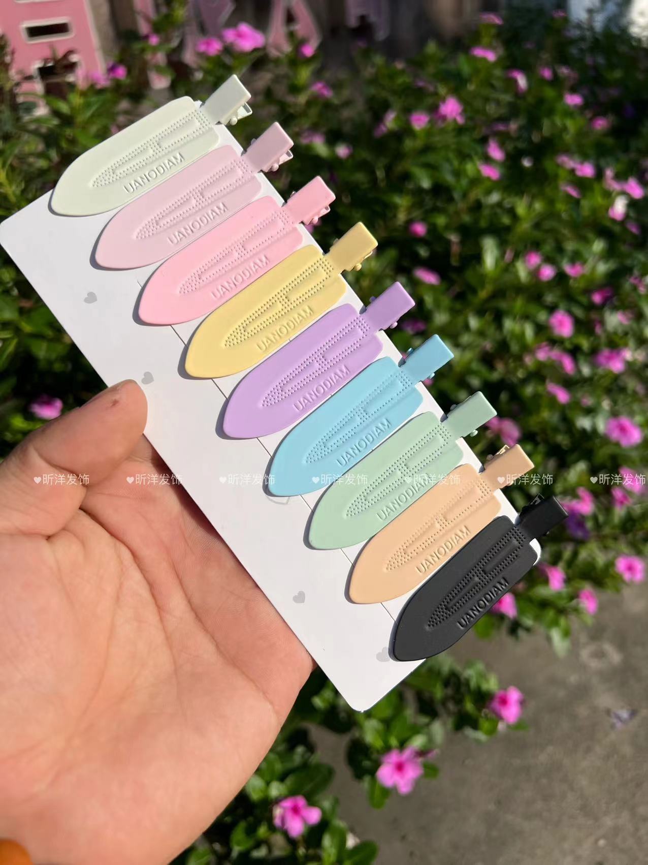 7厘米橡皮漆磨砂铲铲夹奶油胶diy发夹彩色侧边夹无痕夹工厂批发