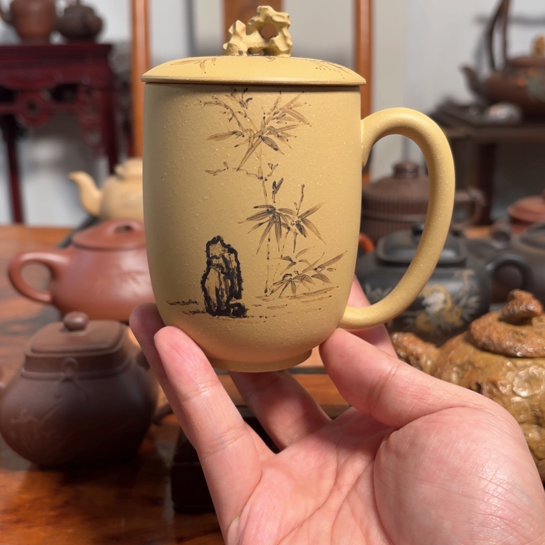 紫砂茶壶太湖石盖杯