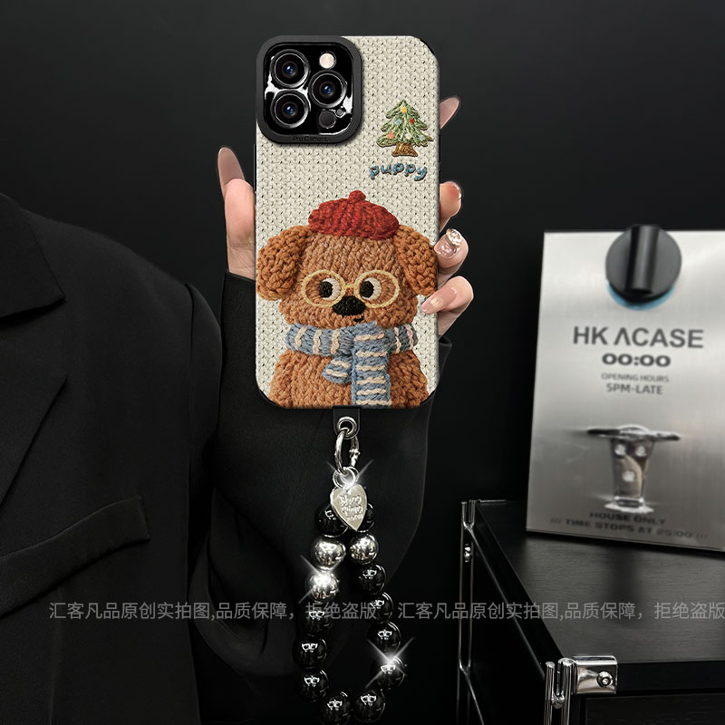 适用【苹果/oppo/华为/vivo/小米】瞳眼贴皮眼镜小狗网红防摔手机壳